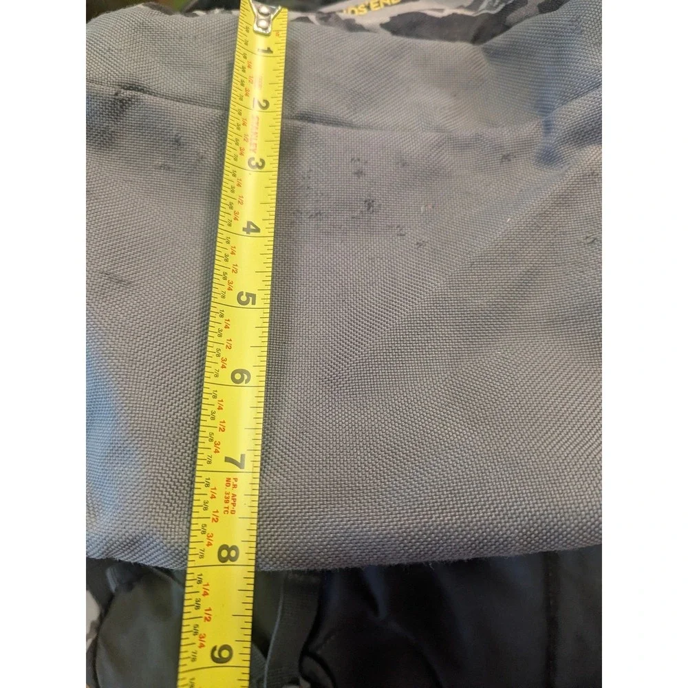 Lands' End Backpack Camo 3 Zip Large Pockets 2 Bottle Pockets Black Gray Yellow